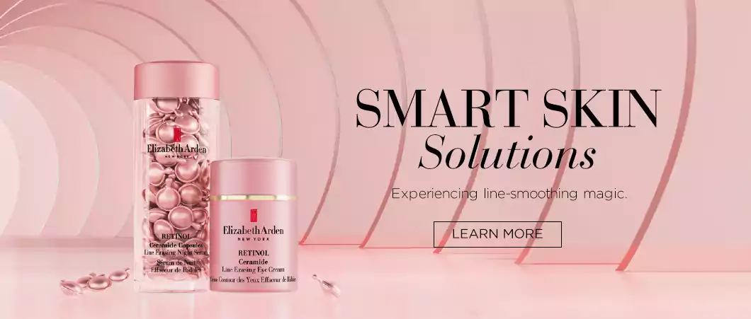 Smart Skin Solutions. Expereince line-smoothign magic with Cermide Retinol.